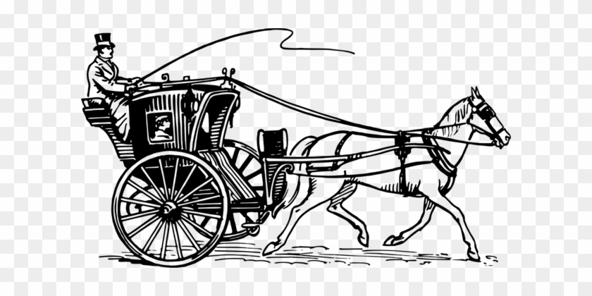Horse And Buggy Carriage Horse Harnesses Cart - Horse Drawn Carriage Drawing  - Free Transparent PNG Clipart Images Download