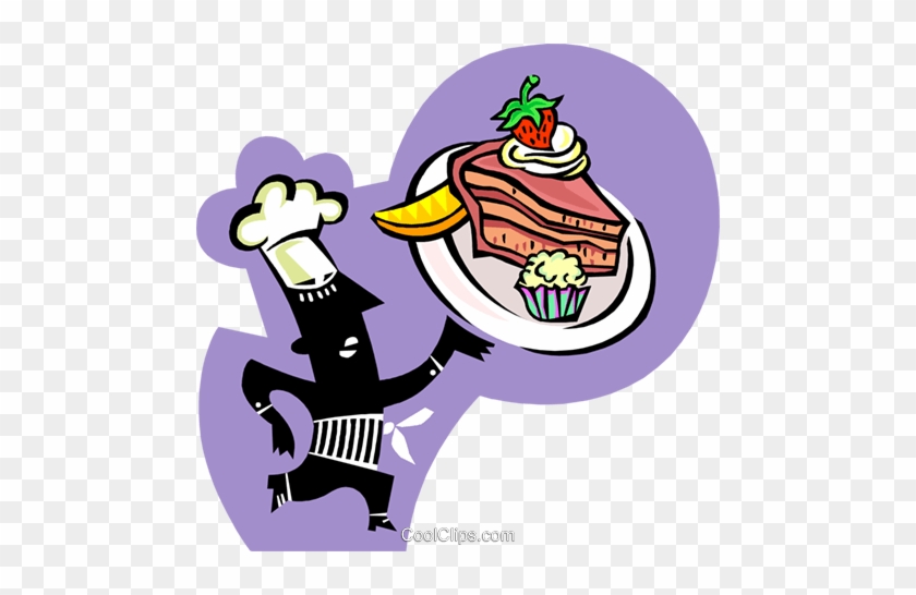 Chef Carrying Dessert Royalty Free Vector Clip Art - Enjoy Your Meal Gifs #1357441