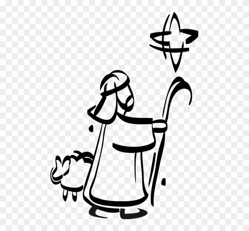 Shepherd Follows Star Of Bethlehem - Stern Über Bethlehem Clipart #1357460