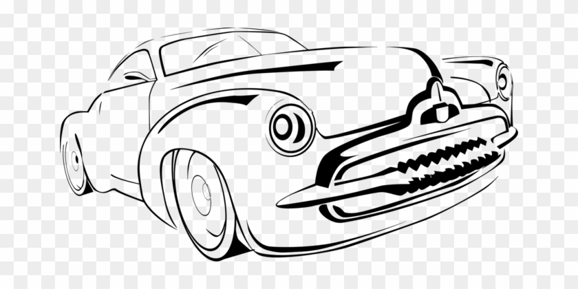 Classic Car Line Art Drawing Classic Clip Art - Classic Car Line Art #1357843