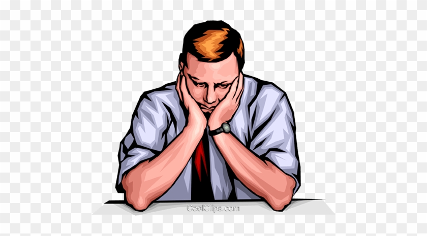 Tired Man Royalty Free Vector Clip Art Illustration - Cartoon Sad Guy #1357900