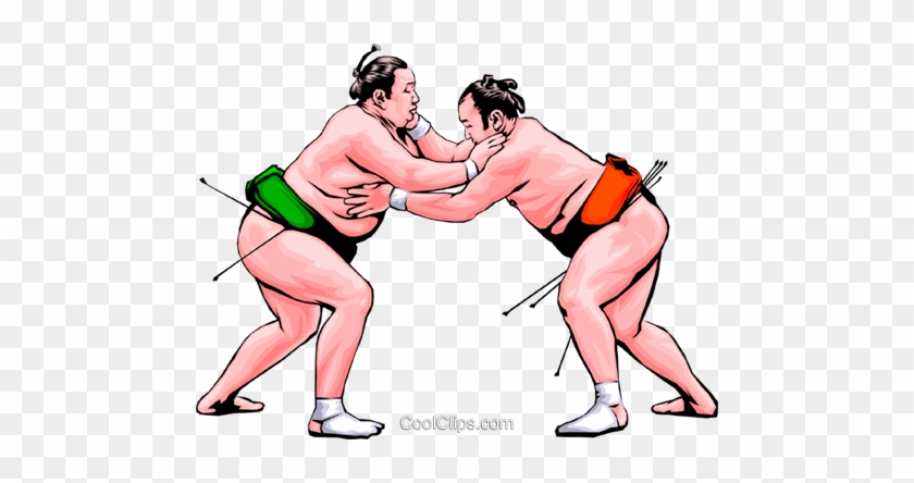 Sumo Wrestlers Royalty Free Vector Clip Art Illustration - Vetor Lutador De Sumo #1358036