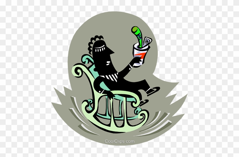 Man Relaxing In Rocking Chair Royalty Free Vector Clip - Illustration #1358169