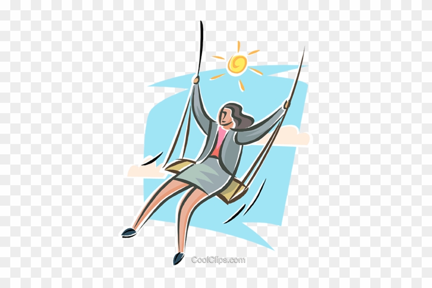 Relaxation Woman With A Swing Royalty Free Vector Clip - Swing #1358171