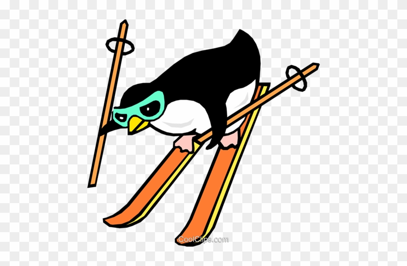 Svg Freeuse Stock Skiing Clipart Clip Art - Penguin Skiing #1358677