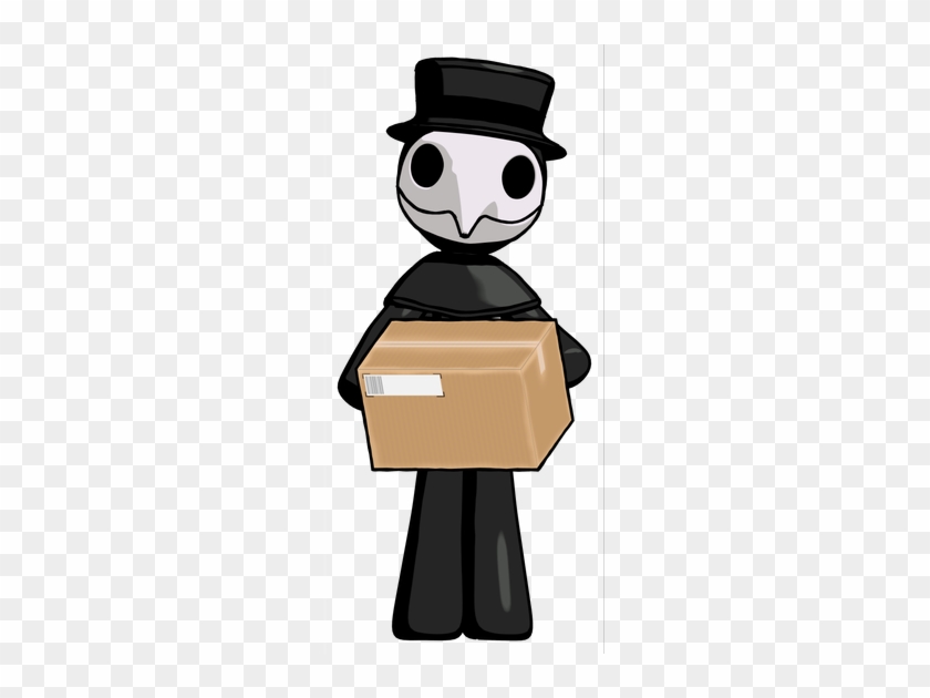 Black Plague Doctor Man Holding Box Sent Or Arriving - Plague Doctor #1358767
