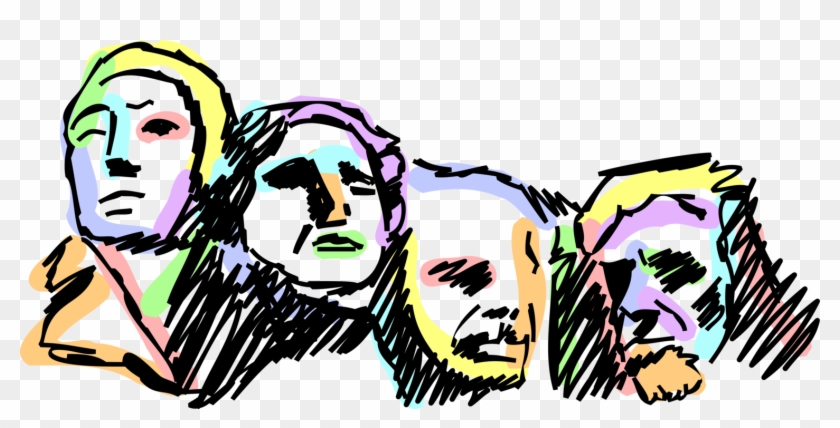 Vector Illustration Of Mount Rushmore National Memorial - Mount Rushmore National Memorial #1358775