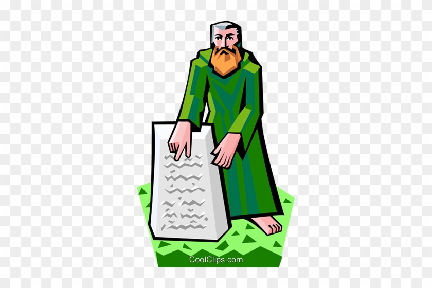Moses Mit Den Zehn Geboten Vektor Clipart Bild - Ten Commandments #1358944