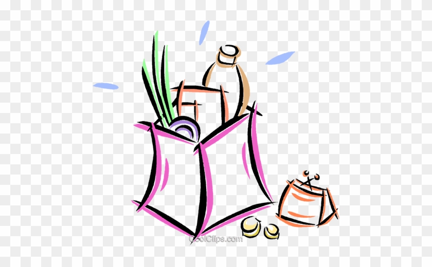 Change Purse With A Bag Of Groceries Royalty Free Vector - Car #1359006