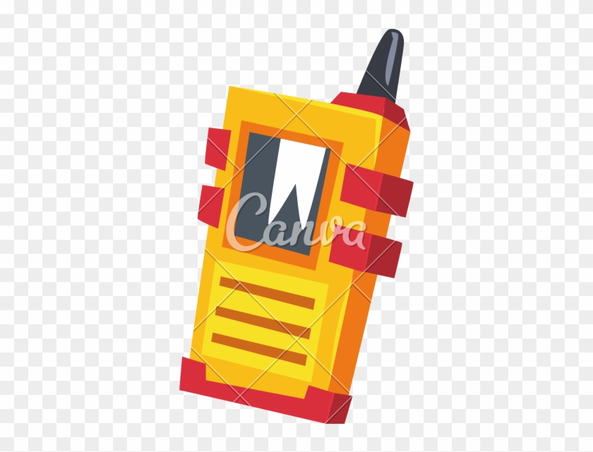 Cartoon Miner's Walkie Talkie With Yellow Body - Illustration #1359143