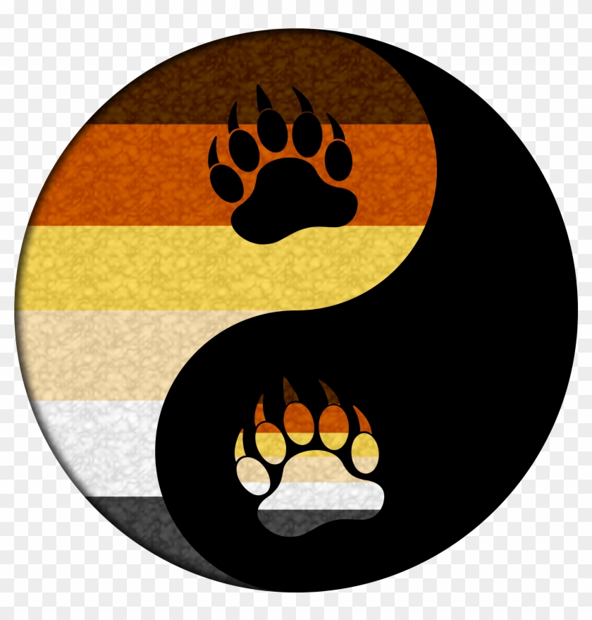 Paws Clipart Bear Cub - Bear Paw Yin And Yang #1359547