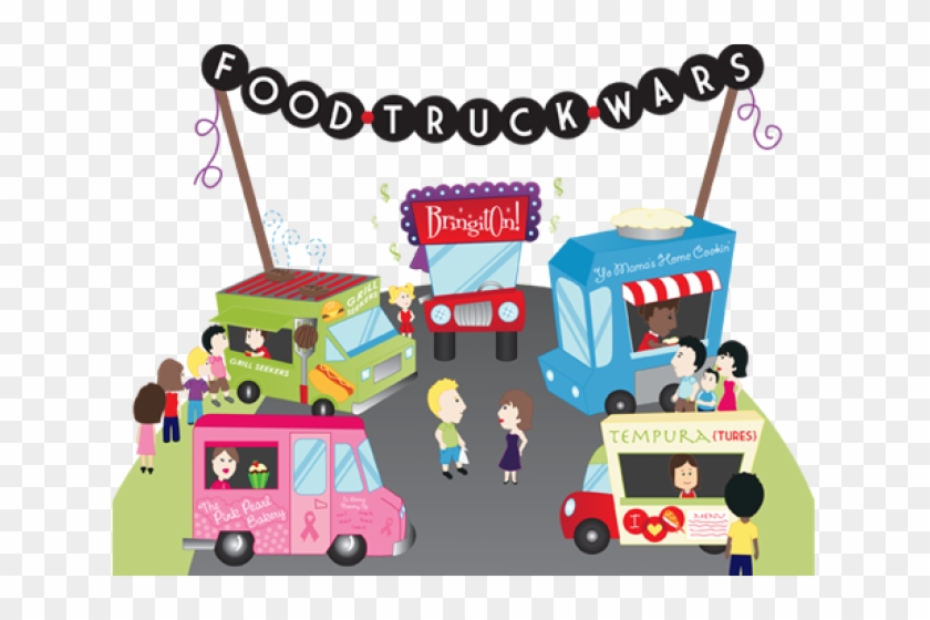Wars Clipart War Zone - Cute Cartoon Food Trucks #1359749