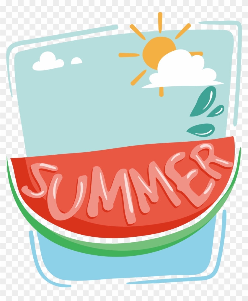 Hand Drawn Cartoon Summer Decoration Png - Hello Summer Watermelon Png #1359795