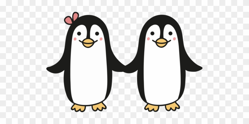 Penguin T-shirt Drawing Cuteness Love - Animal Couple Cartoon Png #1360073