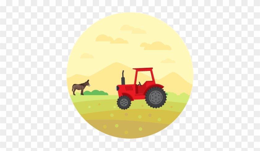 Rural Development & Support - Red Tractor Vector #1360089
