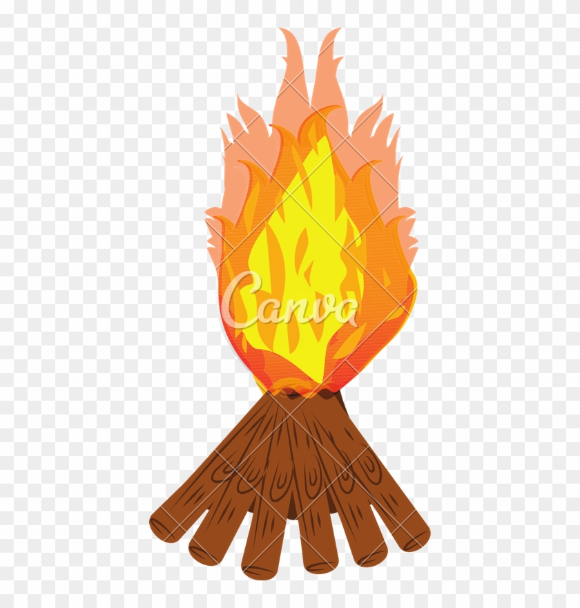 Illustration Of Burning On Firewood - Illustration #1360145