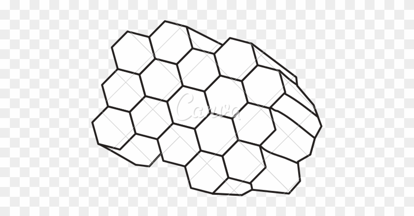 Honeycomb Outline Png Vector Download - Black And White Cartoon Honeycomb #1360239