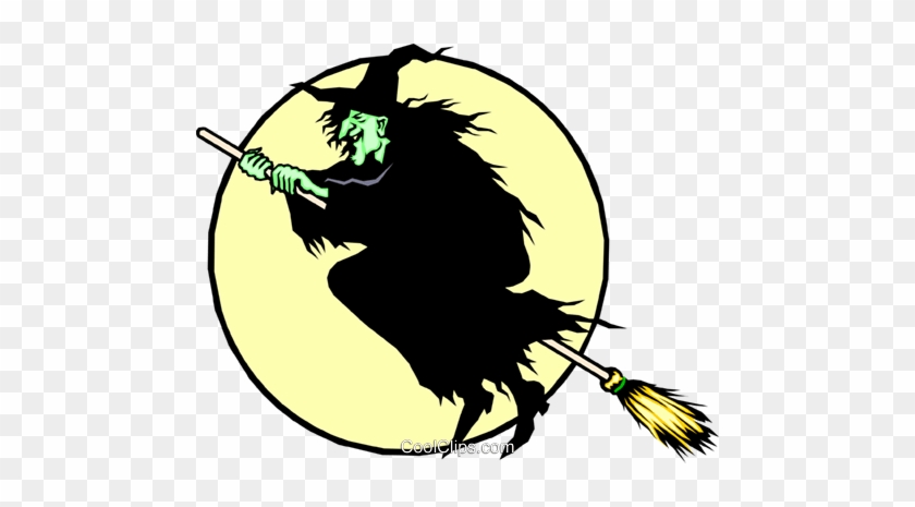 Witch On A Broomstick Royalty Free Vector Clip Art - Witch On A Broomstick #1360253