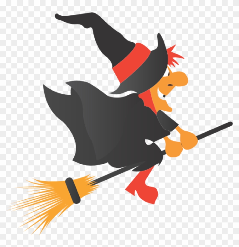 Witch On Broom Clipart Halloween Csscreme School Clipart - Clip Art Witches On Brooms #1360255