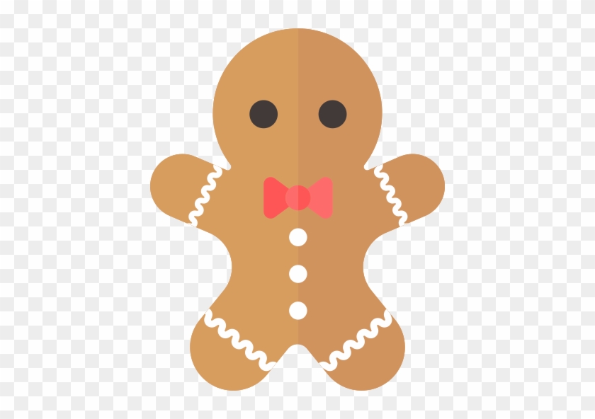 Merry Flat Christmas - Christmas Gingerbread Man Png #1360331