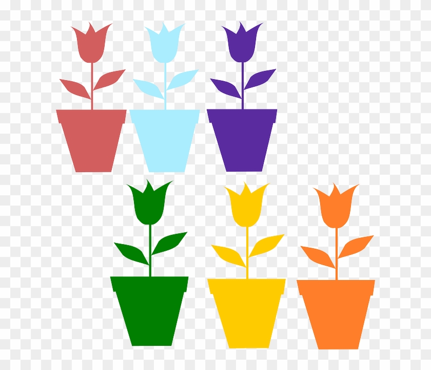 Download Flower Pot Silhouette Png Clipart Clip Art - Desenho De Tulipa Amarela #1360479