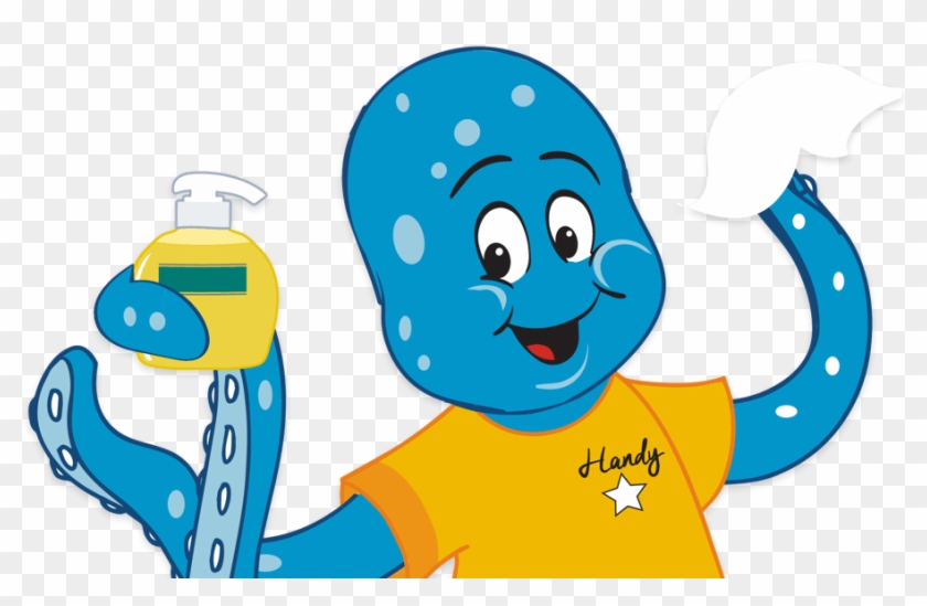 Clean Clipart Washing Hand - Handy Hand Washing Octopus #1360492