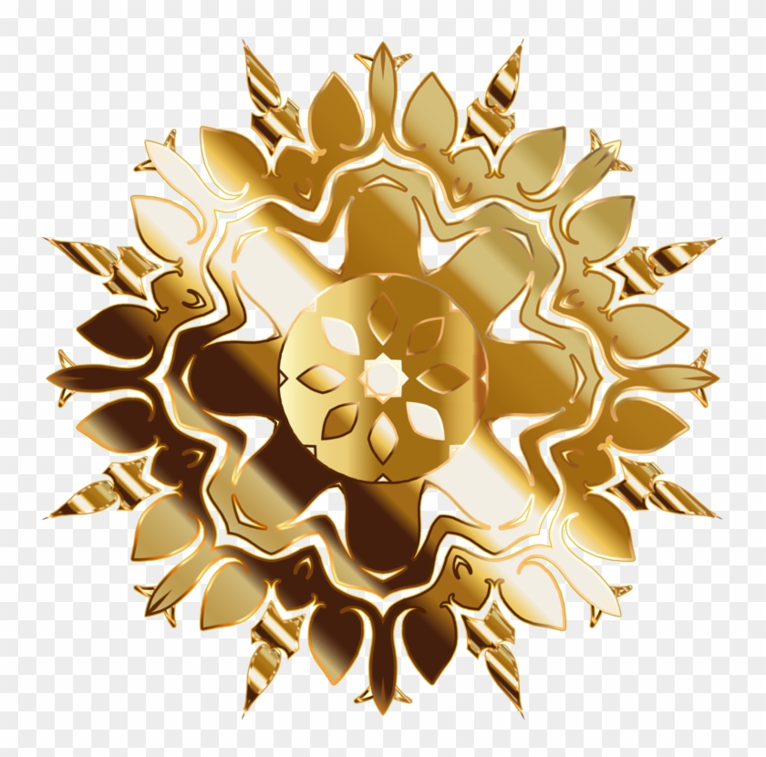 Abstract Art Gold Computer Icons Floral Design - Clip Art #1360518