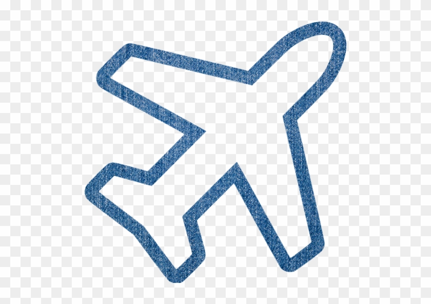 Denim Jeans Airplane 5 Icon - White Icons Travel Png #1360860