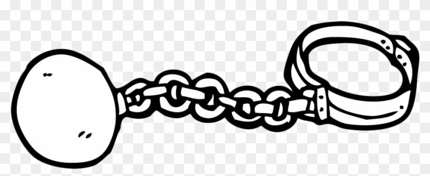 Svg Transparent Ball And Chain Cartoon Clip Art - Ball And Chain Clipart White #1360915