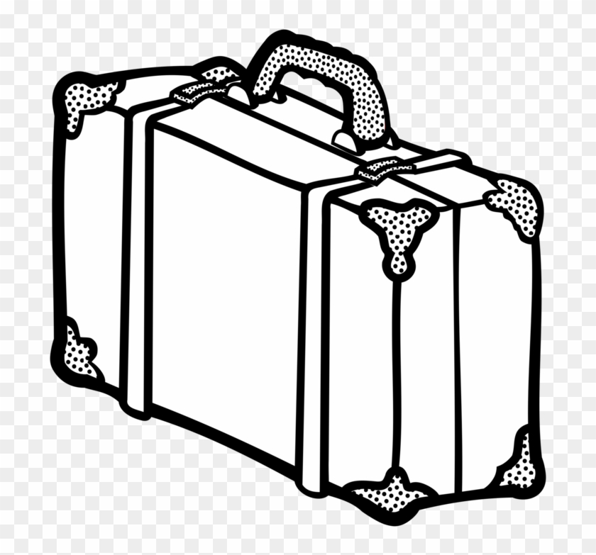 Suitcase Baggage Line Art Drawing Travel - Suitcase Clipart Black And White #1361066