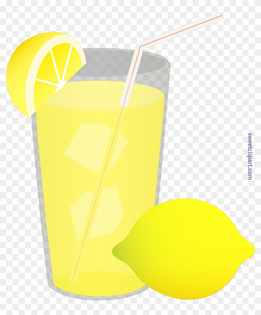 Iced Glass Straw Wedge Clip Art Sweet - Cup Of Lemonade Clipart #1361078