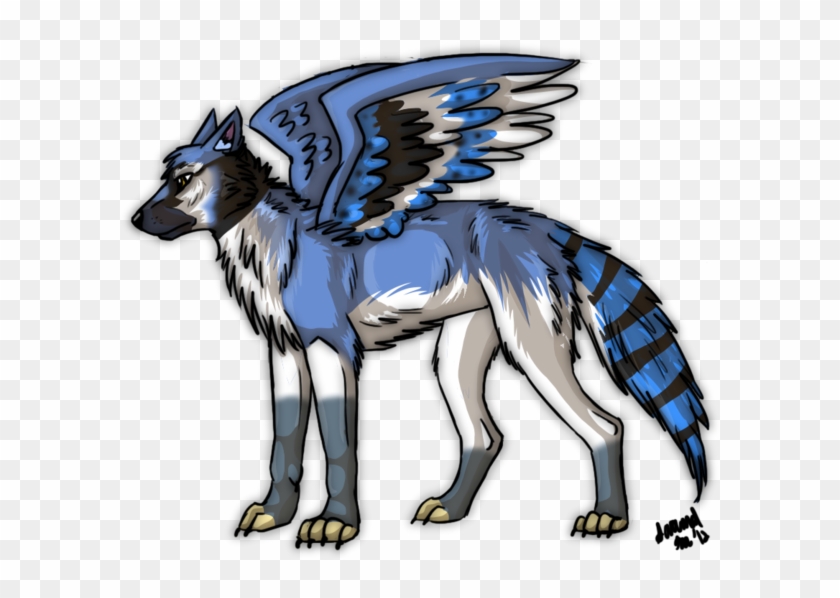 Bluejay Drawing Side View - Blue Jay And Wolf #1361220