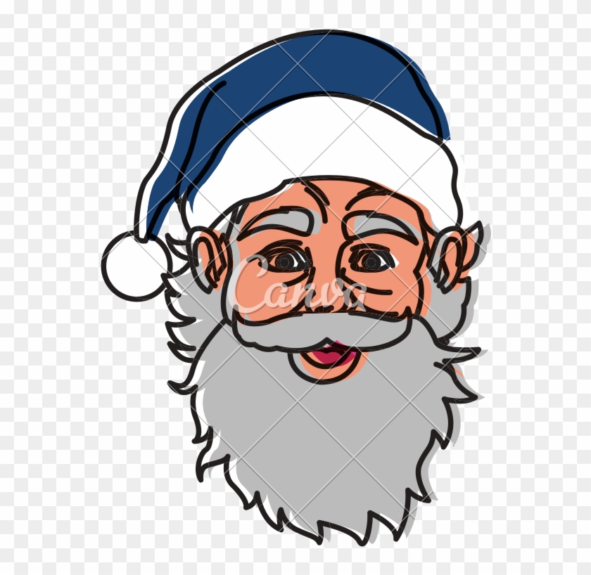 Santa Claus Face Pop Art Cartoon - Illustration #1361262