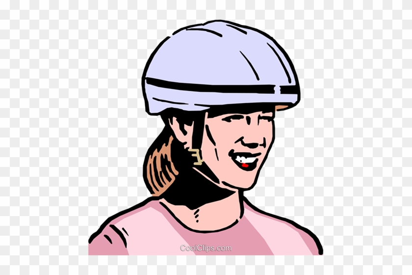 Free Clip Art Bicycle Helmet - Mulher De Capacete Png #1361538