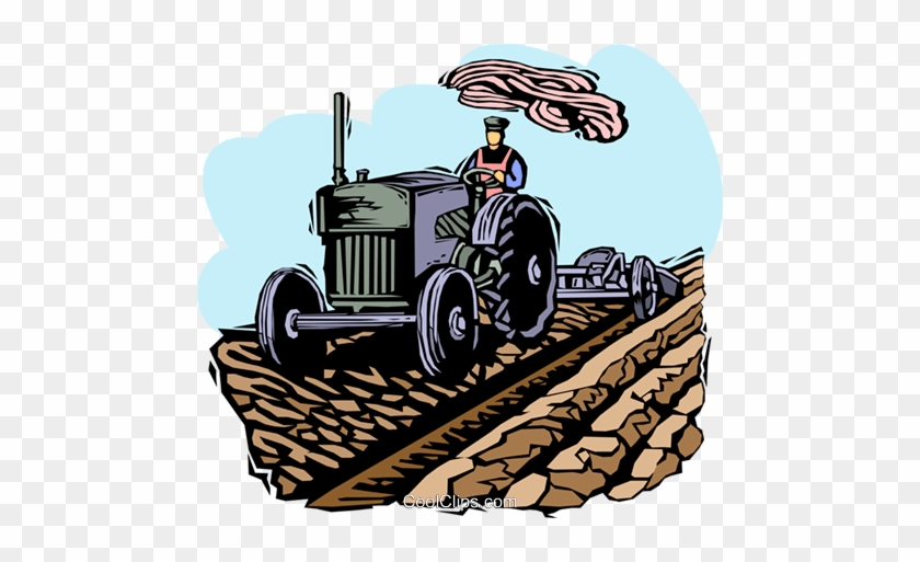 Farmer With A Tractor Royalty Free Vector Clip Art - Agriculture #1361634