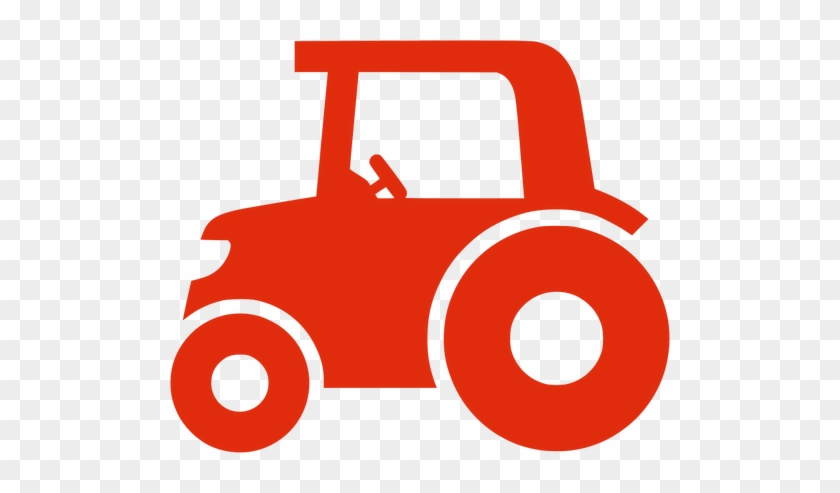 Red Silhouette Vector Image Of A Tractor Public Domain - Flat Icon Traktor Png #1361652