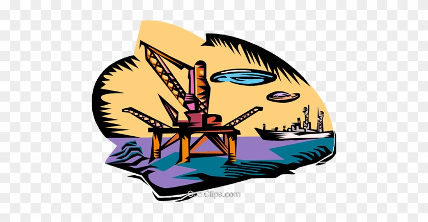 Industry, Oil Drilling Platform Royalty Free Vector - Industry, Oil Drilling Platform Royalty Free Vector #1361662