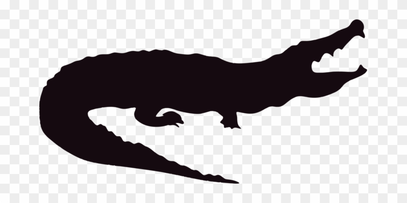 Alligators Crocodile Silhouette Black And White - Do Not Feed The Alligator Sign #1361705