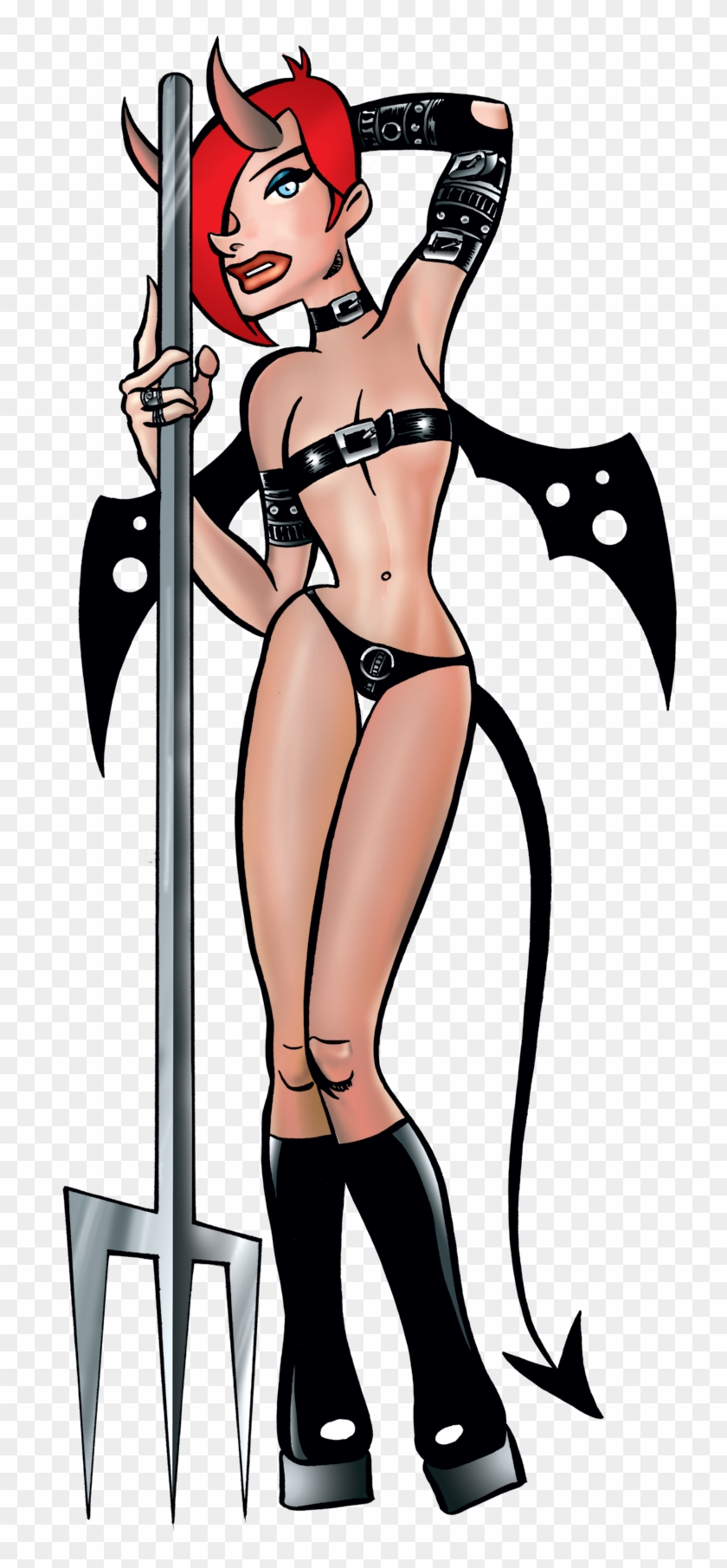 Sexy Goth Girl Hellene Posing Next To Pitchfork - Cartoon #1361753