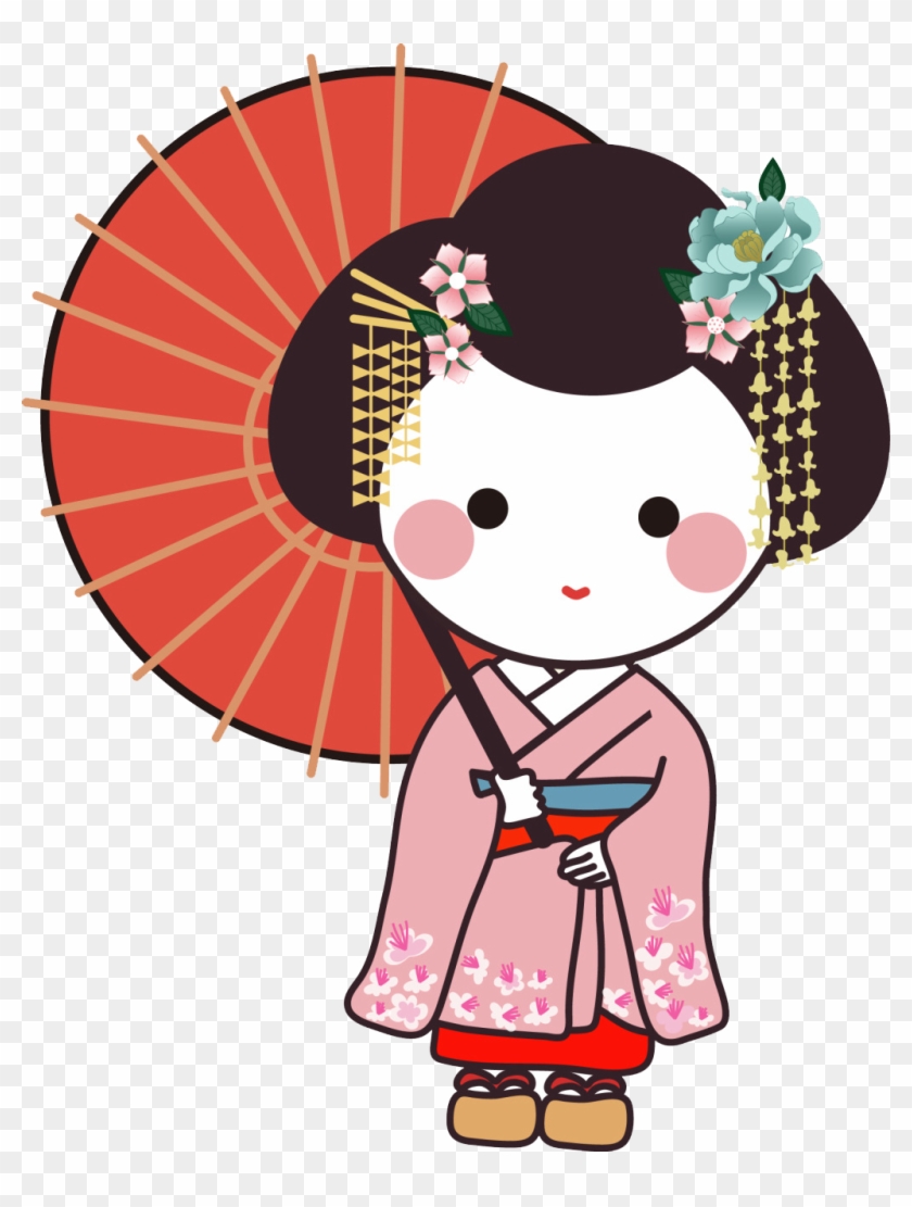 Geisha Cartoon Make Up Girl Makeup - 日本 Q 版 #1361783