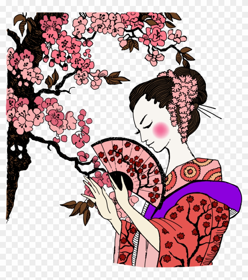 Geisha Ancient Women Transprent Png Free - Geisha Japonesa Dibujo #1361797