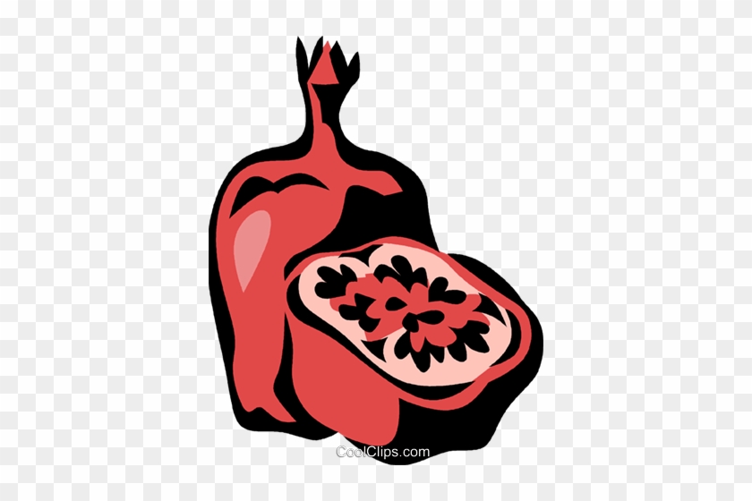 Pomegranate Royalty Free Vector Clip Art Illustration - Clip Art #1361843