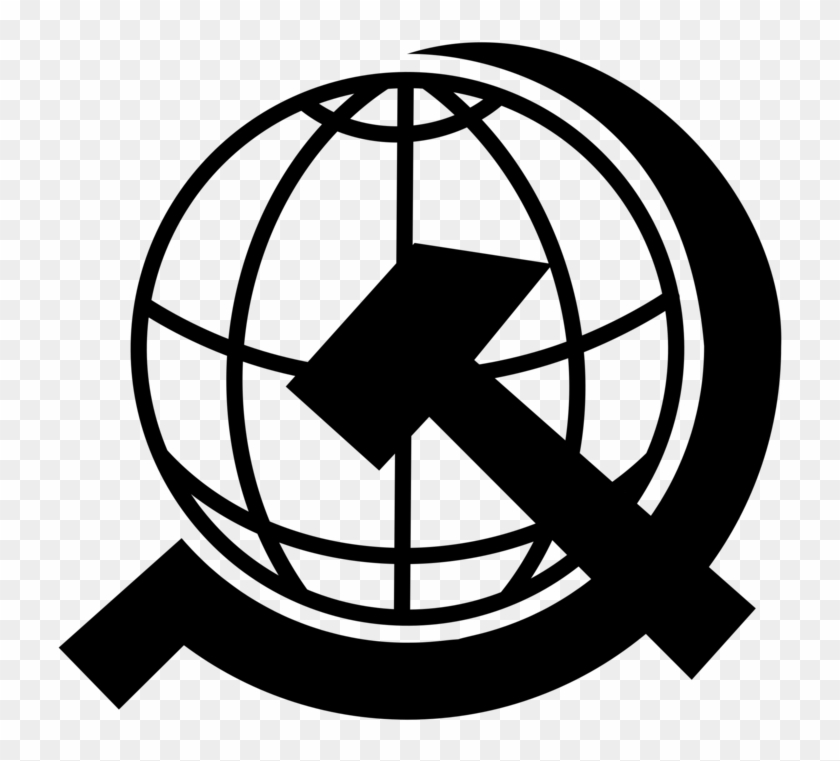Communism Hammer And Sickle Withering Away Of The State - Hammer And Sickle Globe #1361978