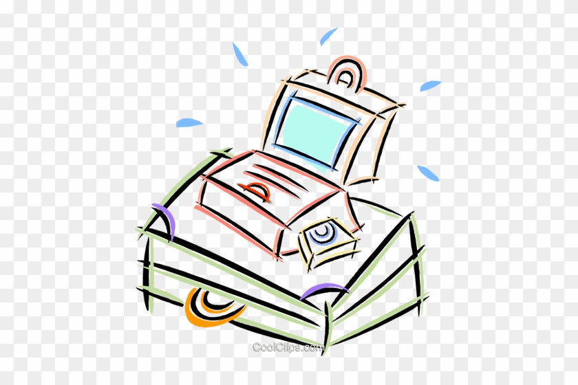 Laptop Computer With A Suitcase Royalty Free Vector - Suitcase #1362274