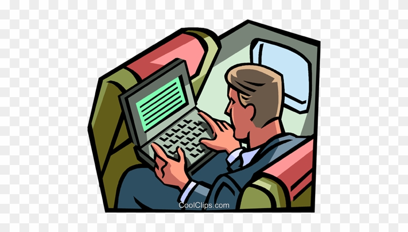Businessman Working On A Laptop Royalty Free Vector - Linked Hybrid #1362281