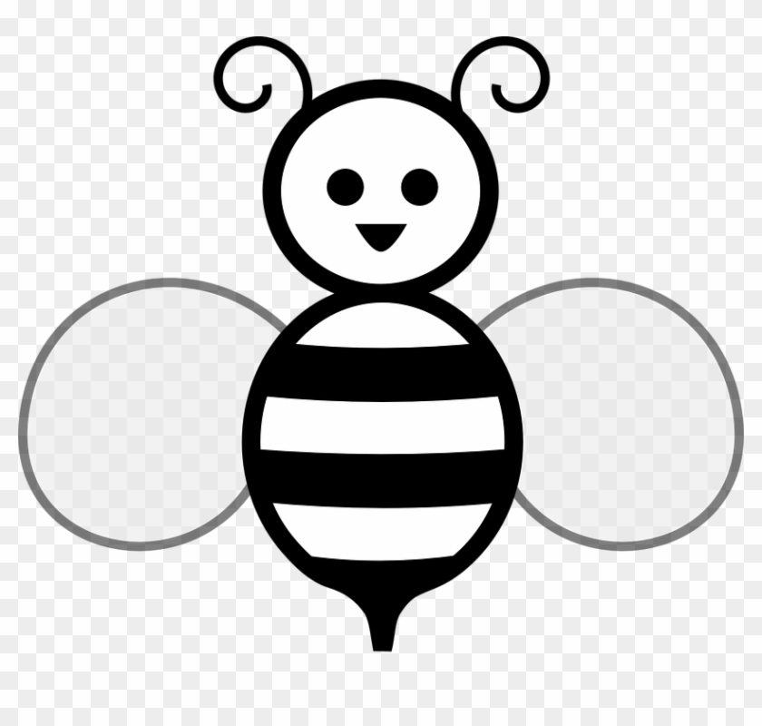 Bee Desktop Backgrounds Free Vector Graphic Honey - Black And White Cartoon Bees #1362335