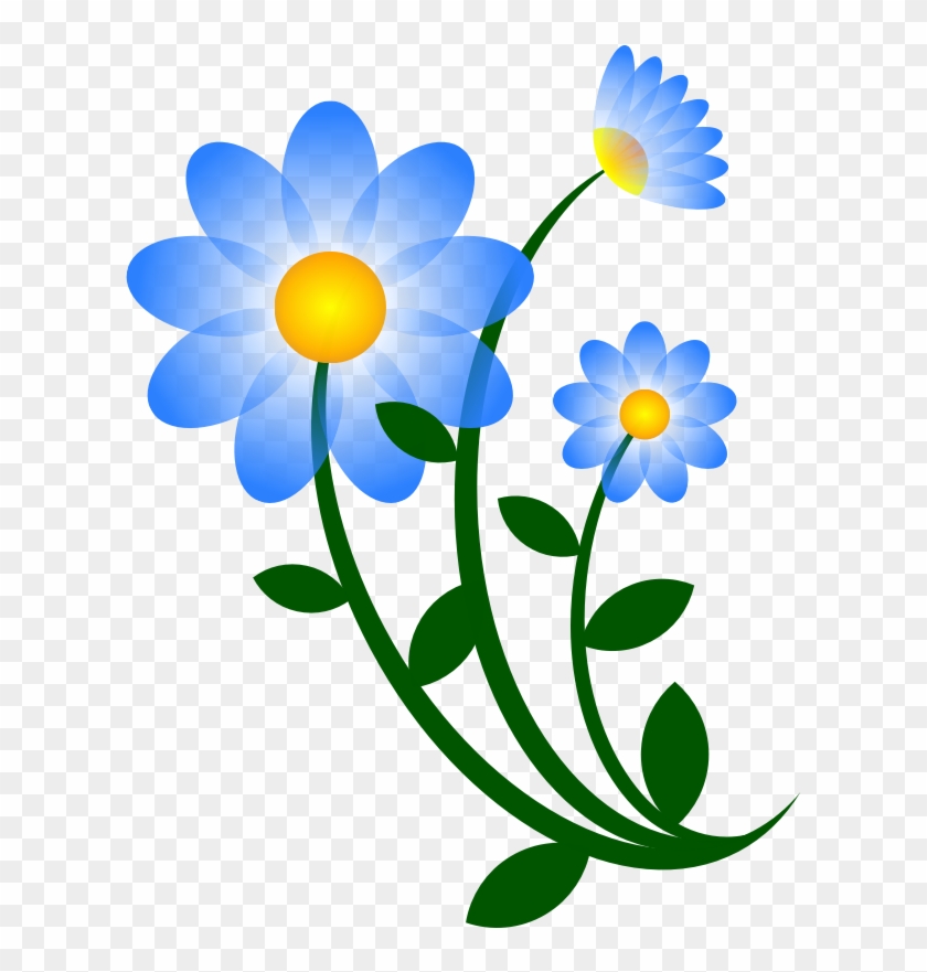 Flowers Clipart Bluebonnet - Blue And Yellow Flowers Clip Art #1362353
