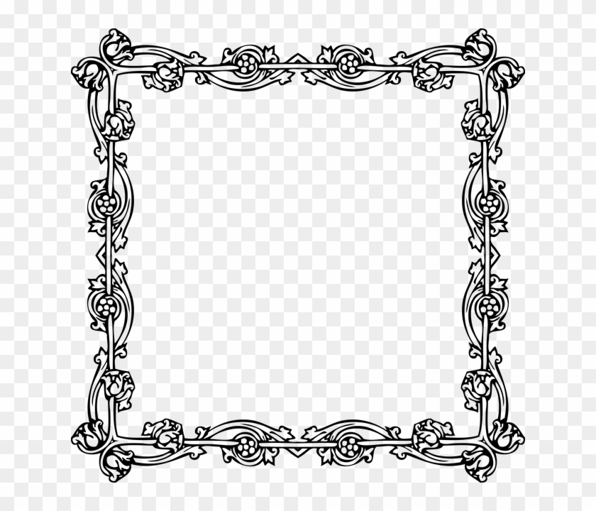 Vintage Frame Design Black - Victorian Border Png #1362440