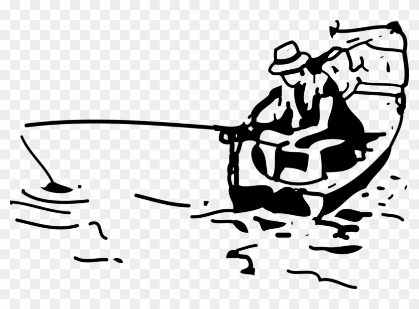 Completely Free Clipart Of A Cruise Boat - Fishing Black And White #211449