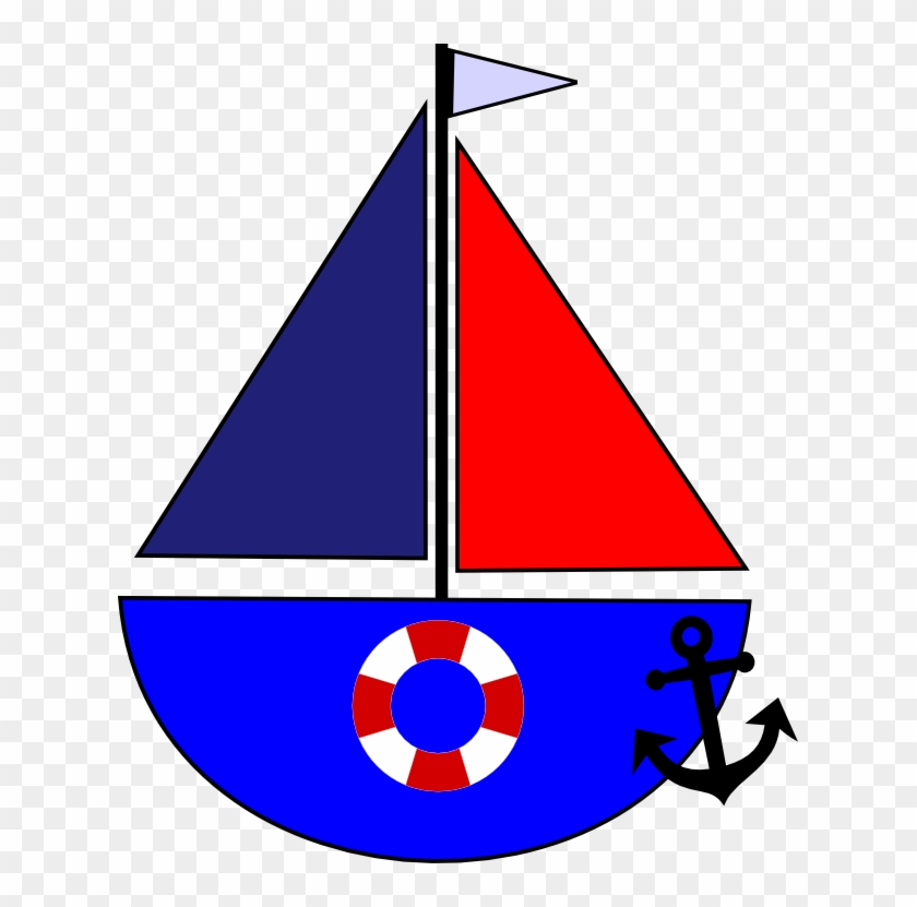 Sailboat, Anchor And Life Preserver - Clipart Anchor On Boat #211797